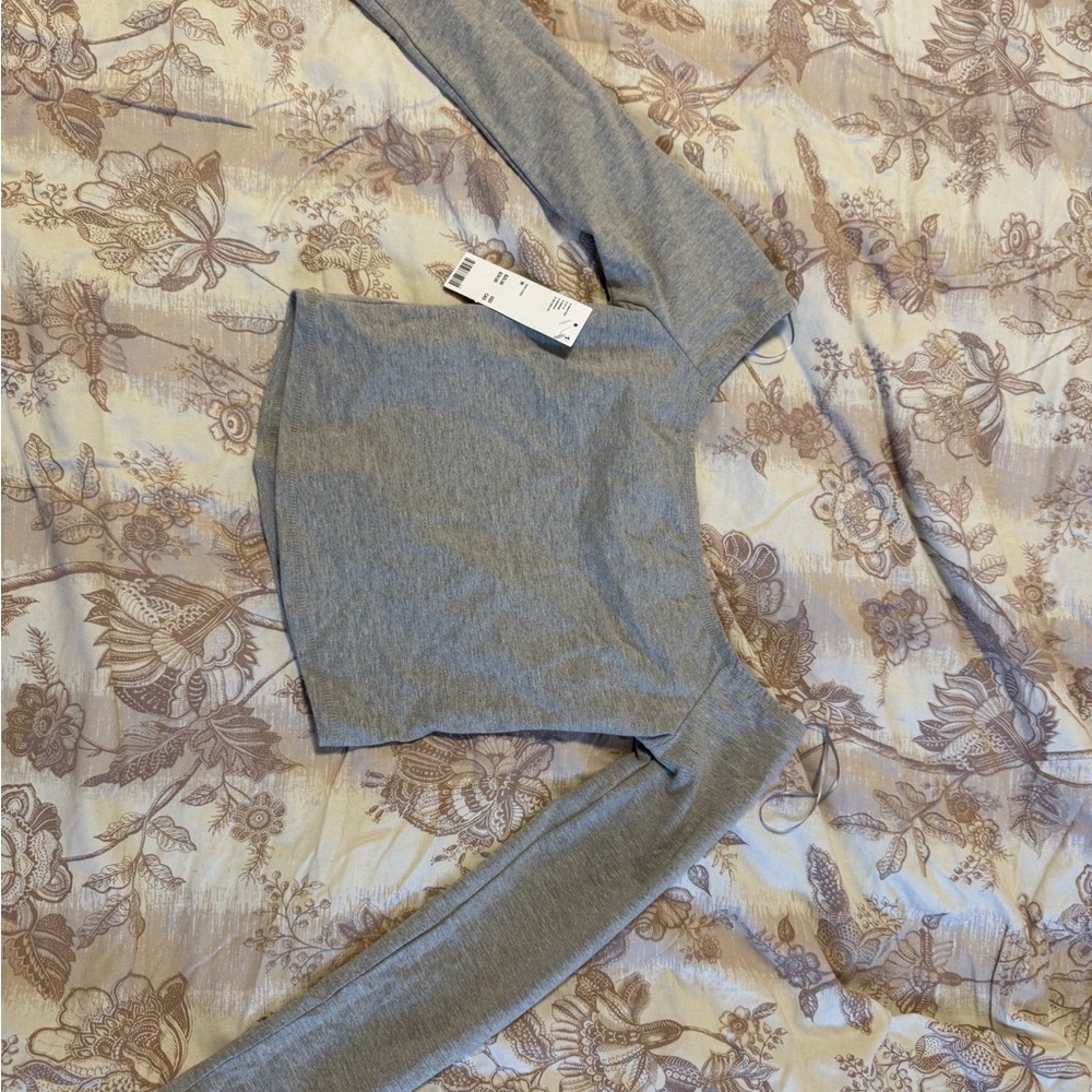 UO over shoulder crop top long sleeve